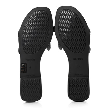 Hermes Rubber Aloha Sandals 39 Black 4 of 4