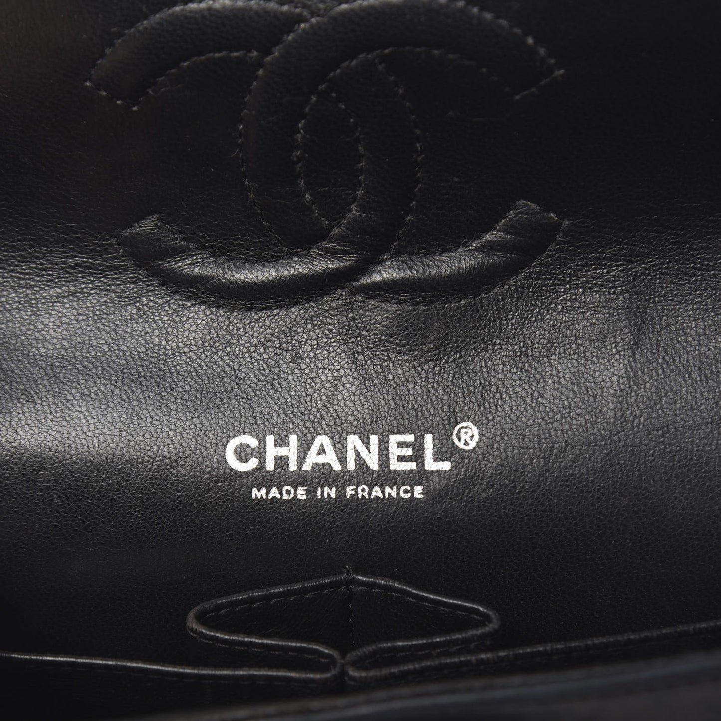 Patent Quilted Medium Double Flap Black