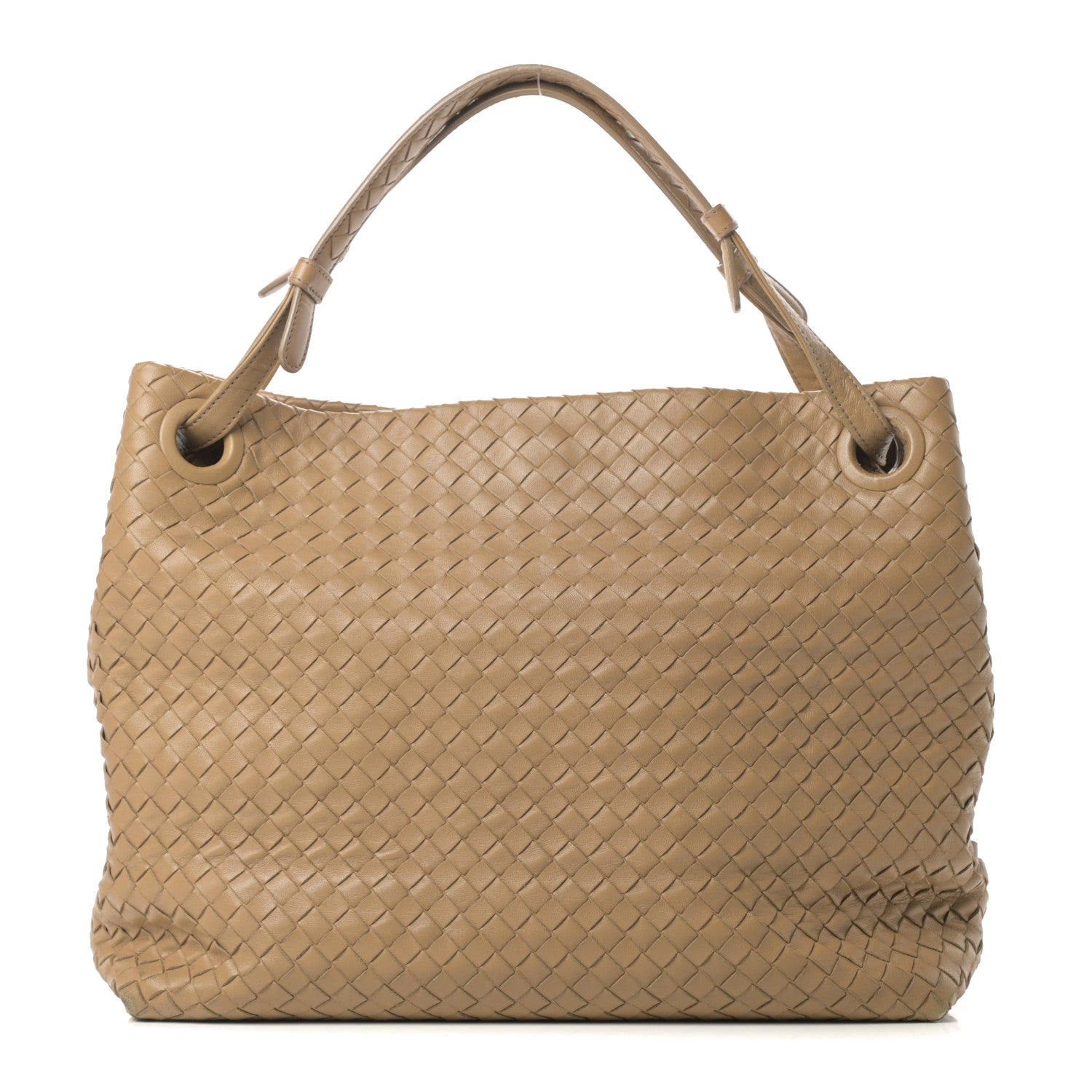 Bottega Veneta Nappa Intrecciato Garda Shoulder Bag Camel 1 of 15