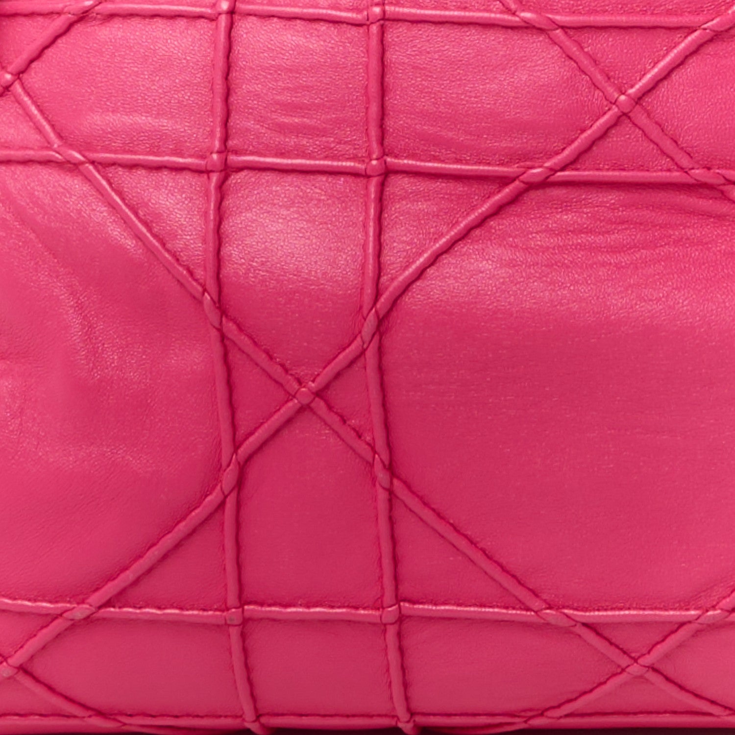 Christian Dior Lambskin Cannage Granville Polochon Fuchsia 12 of 16