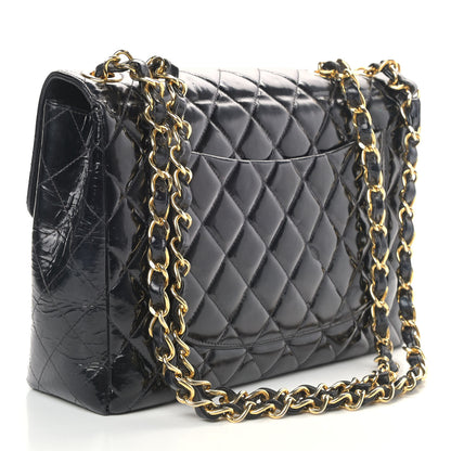 Chanel Patent Quilted XL Jumbo Single Flap Black 3 of 15