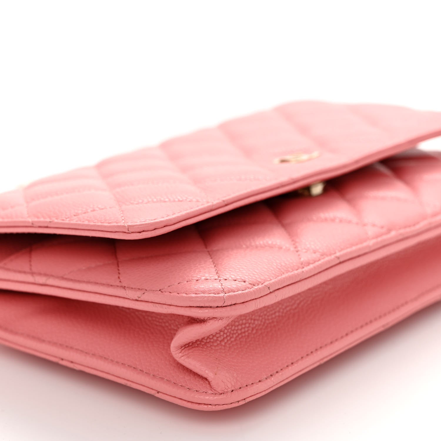 Chanel Caviar Quilted Wallet on Chain WOC Dark Pink 10 of 11
