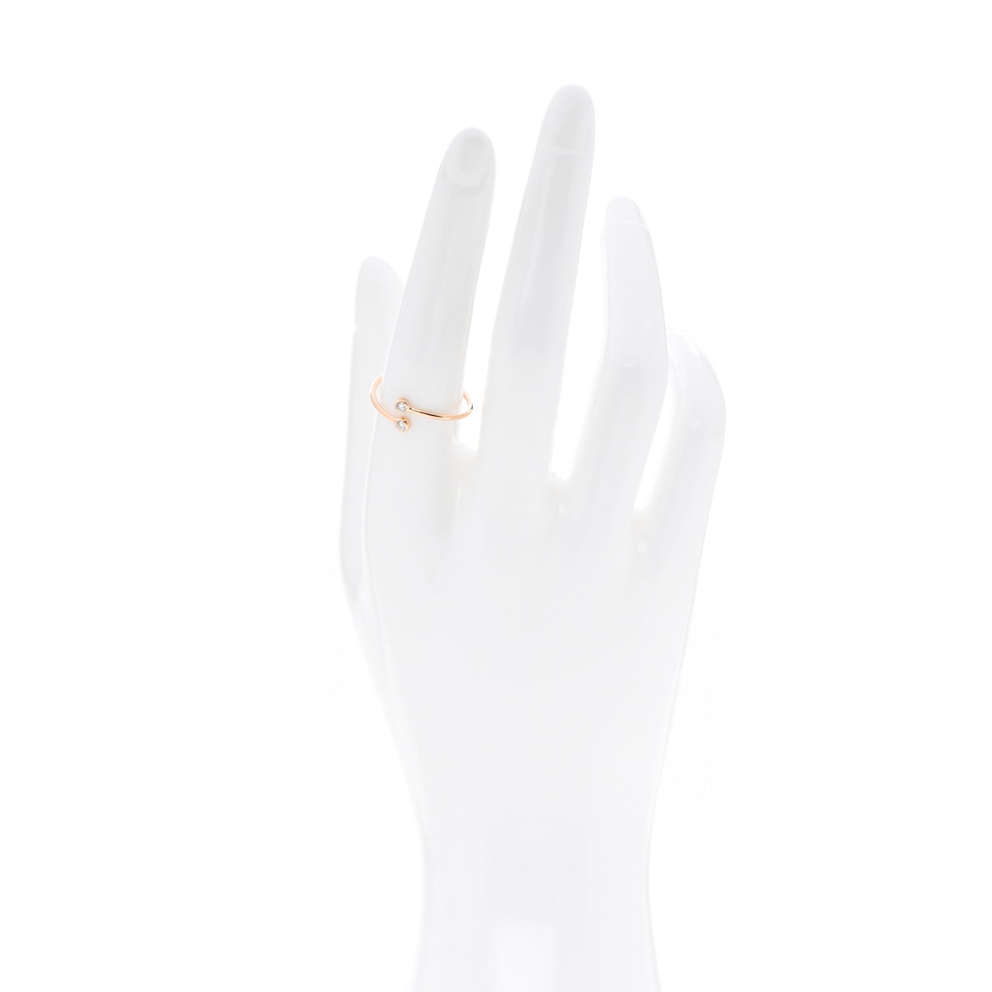 18K Rose Gold Diamond Elsa Peretti Hoop Ring 57 8