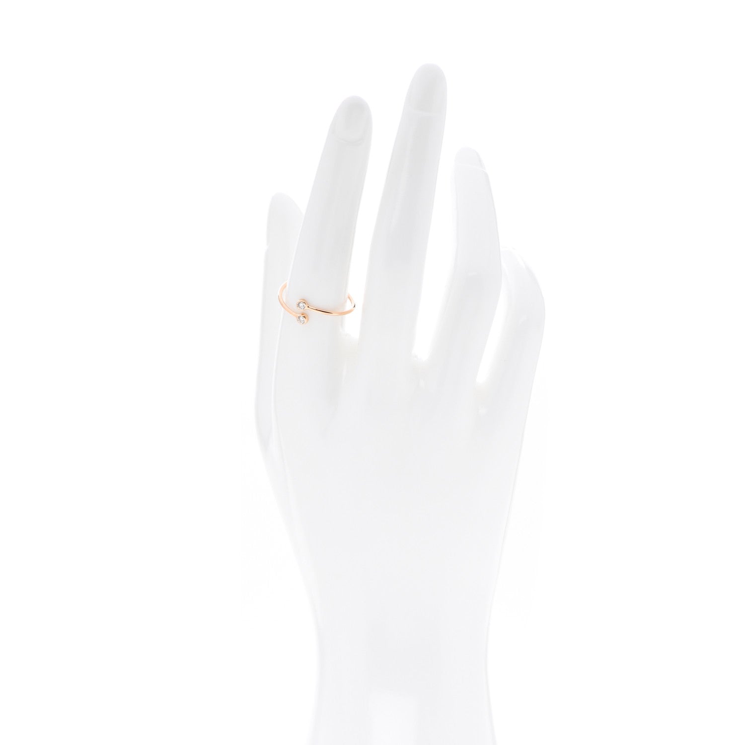 Tiffany 18K Rose Gold Diamond Elsa Peretti Hoop Ring 57 8 2 of 5