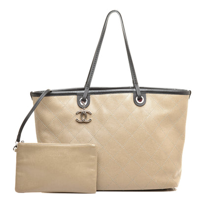 Chanel Grained Calfskin Large Fever Shopping Tote Beige 1 of 9