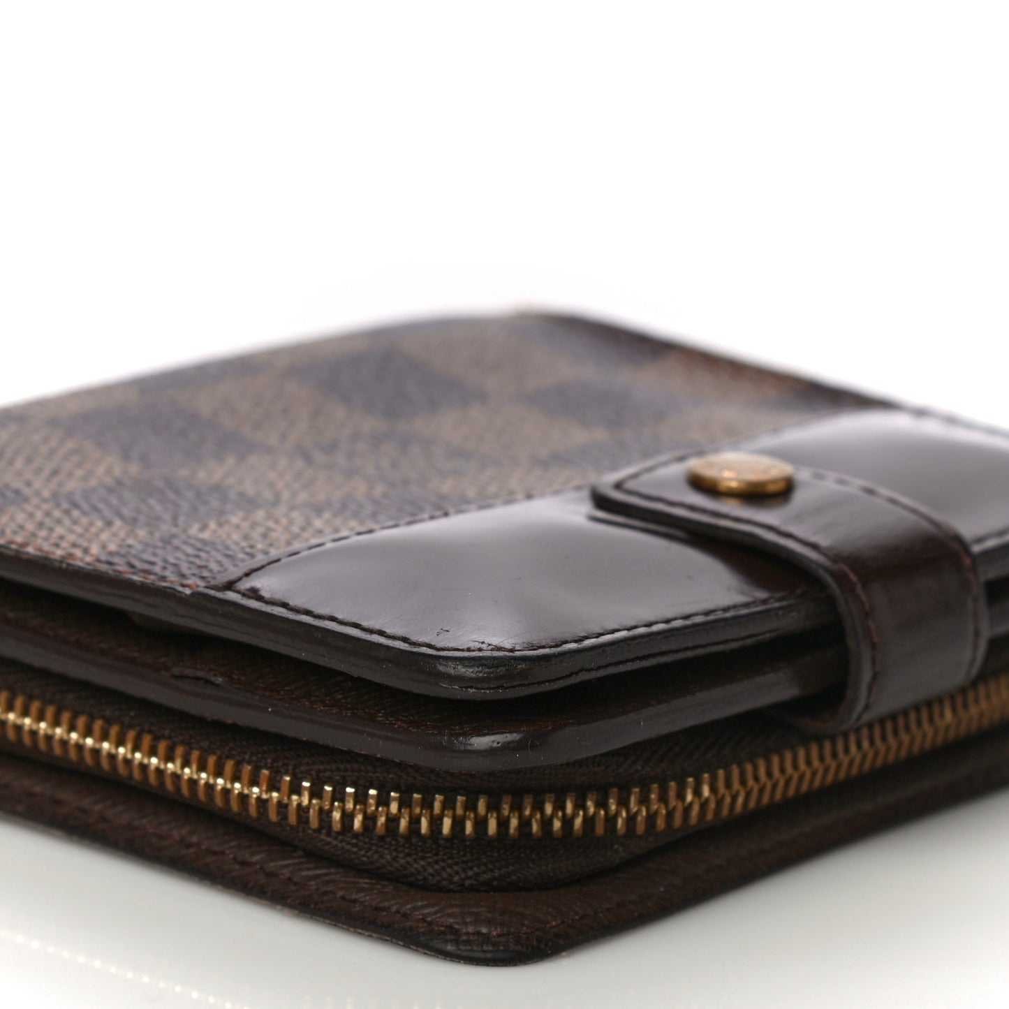 Damier Ebene Zippe Zipped Compact Wallet