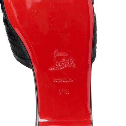 Christian Louboutin Crepe Satin Nicol Is Back Sandals 37.5 Black 6 of 8