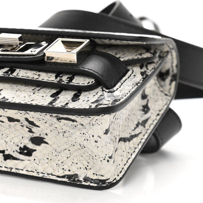 Proenza Schouler Calfskin Snakeskin Embossed Micro PS11 Belt Bag Optic White Black 10 of 10