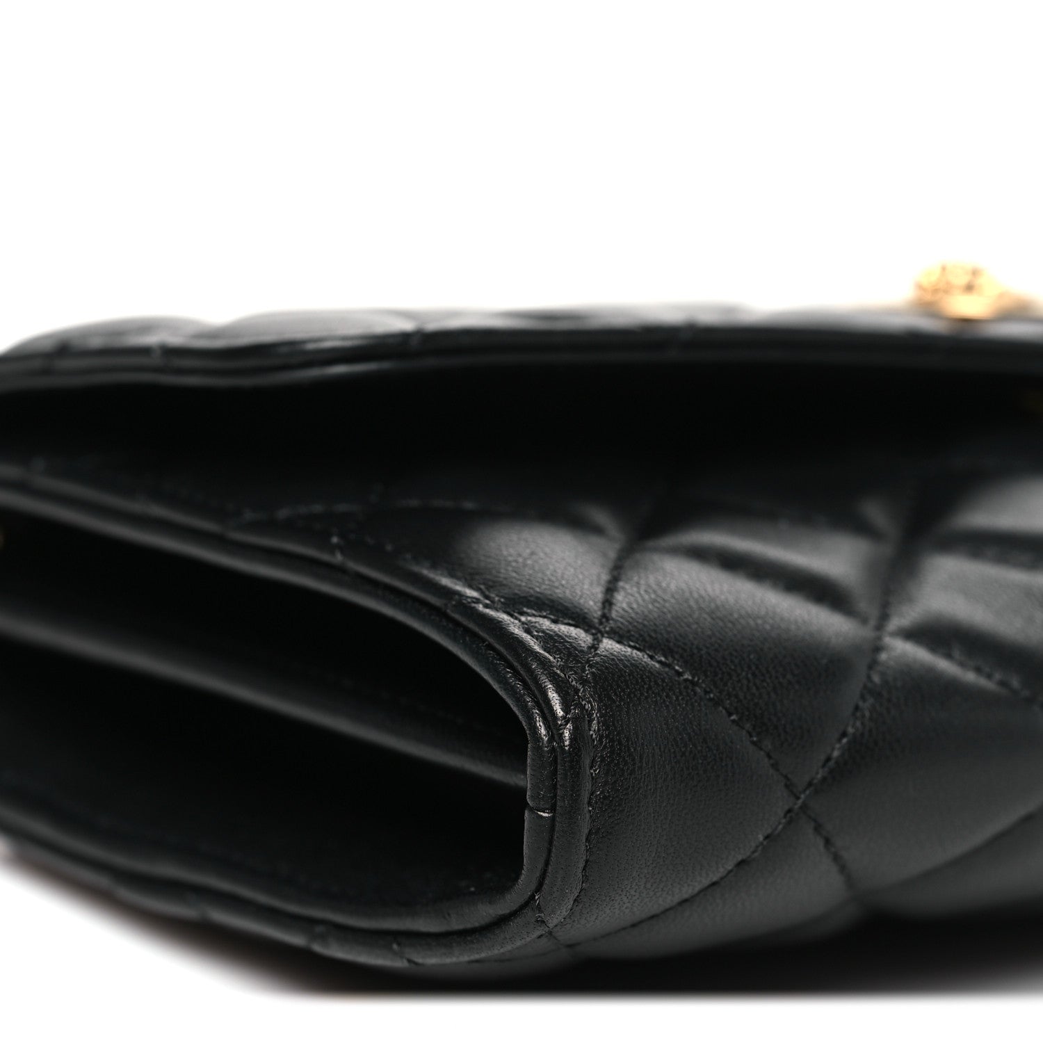 Versace Lambskin Quilted Medusa Wallet On Chain Crossbody Black 8 of 9