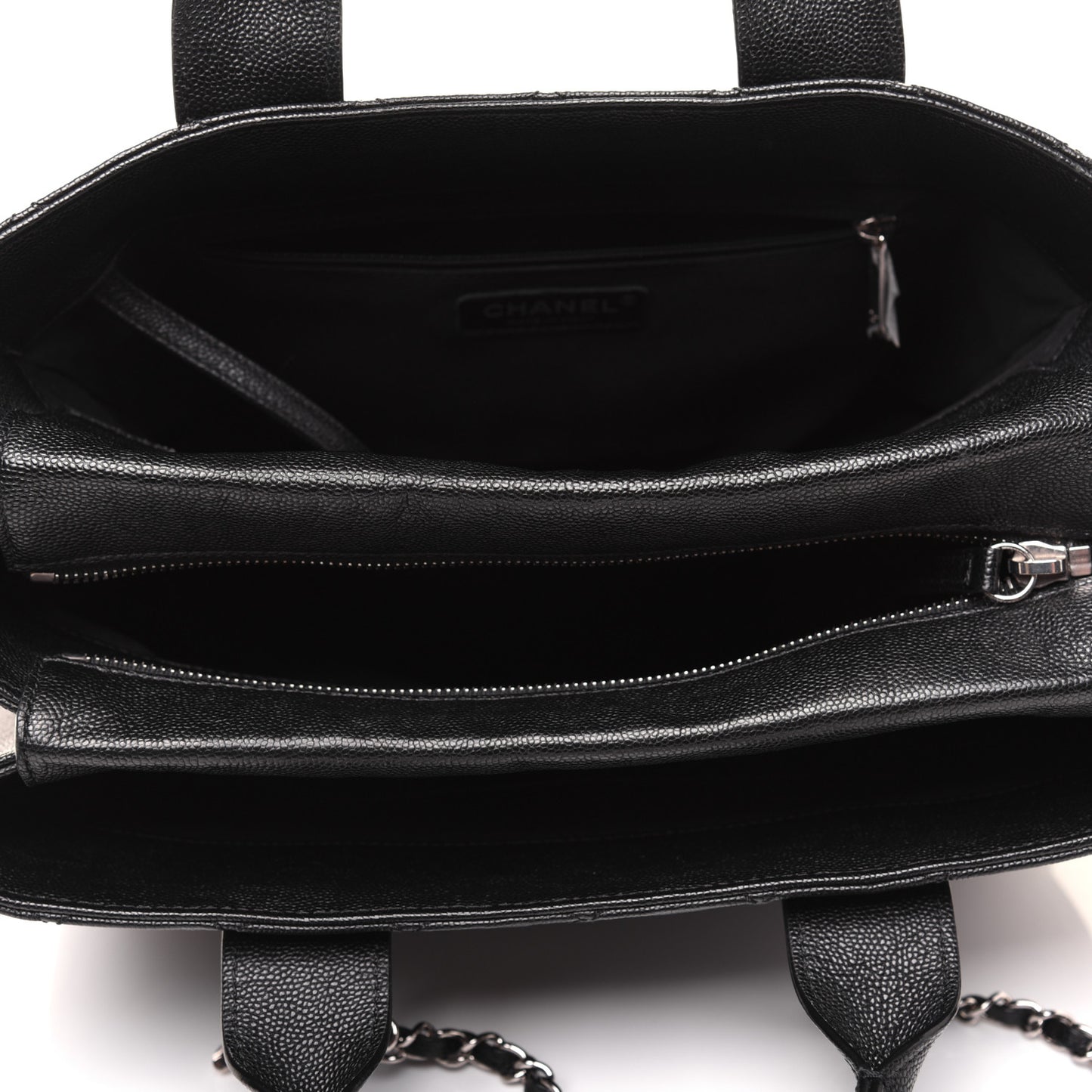 Caviar Quilted Urban Companion Top Handle Shopping Tote Black