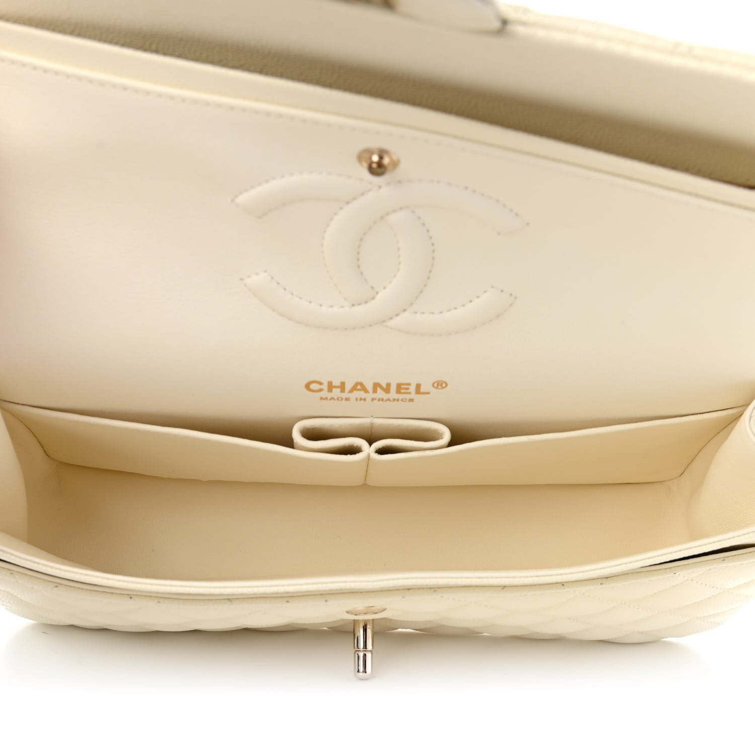 Chanel Caviar Quilted Medium Double Flap White 5 of 11