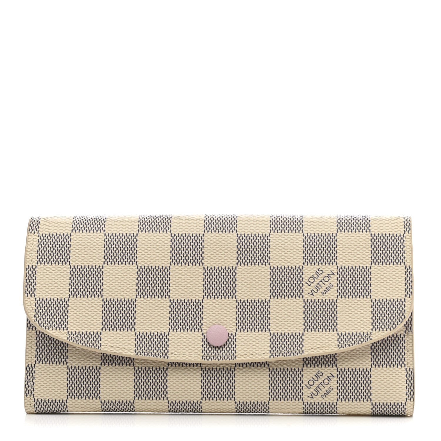 Louis Vuitton Damier Azur Emilie Wallet Rose Ballerine 1 of 9