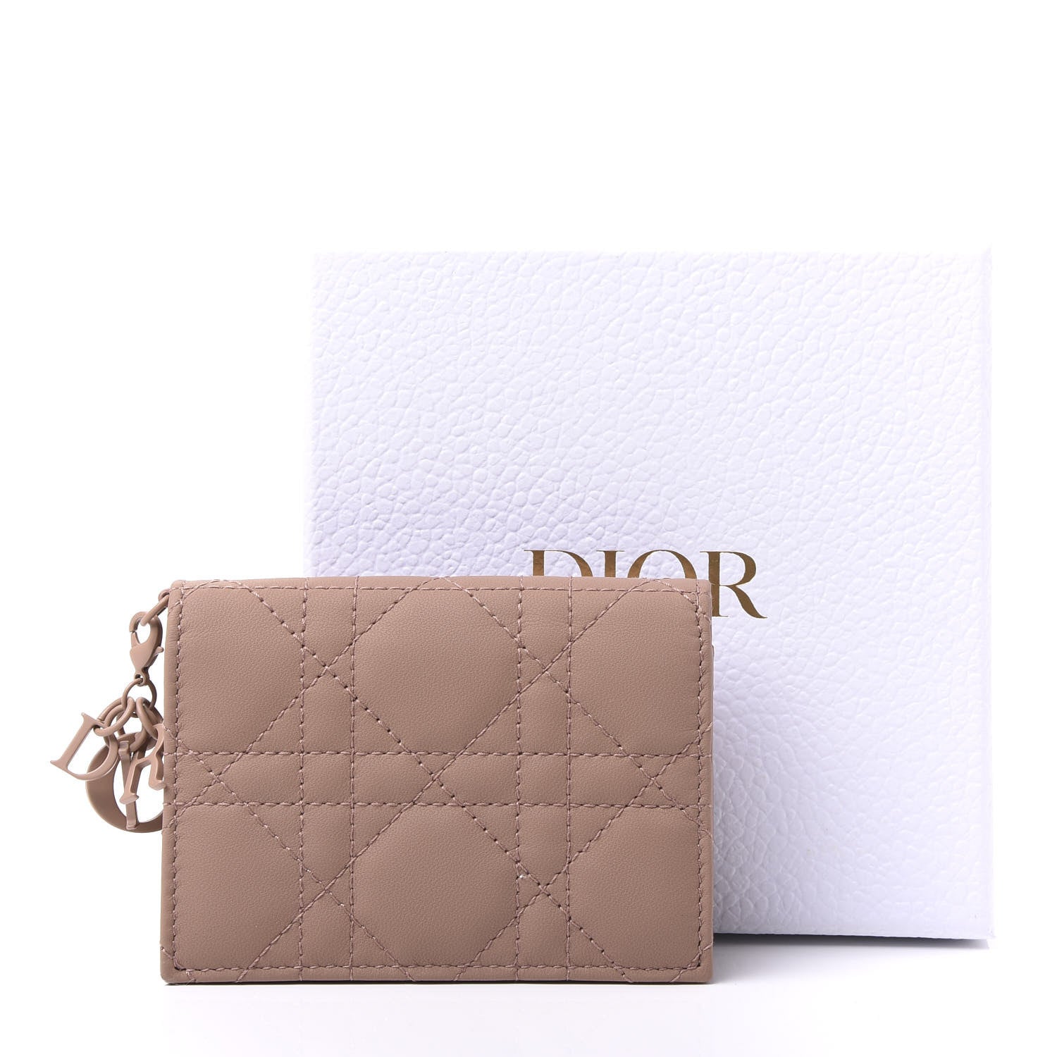 Christian Dior Ultra Matte Calfskin Cannage Small Lady Dior Flap Card Holder Beige 10 of 10