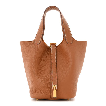Hermes Taurillon Clemence Picotin Lock 18 PM Gold 1 of 11