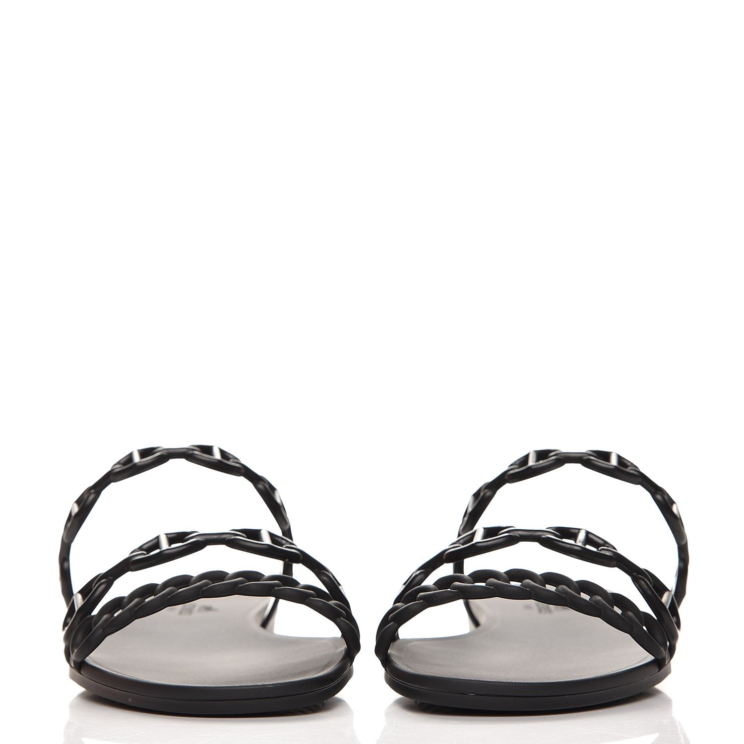 Hermes Rubber Chaine d'Ancre Rivage Sandals 36 Black 2 of 8