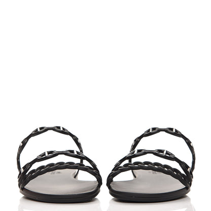 Hermes Rubber Chaine d'Ancre Rivage Sandals 36 Black 2 of 8