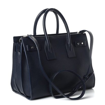 Saint Laurent Grained Calfskin Small Supple Sac De Jour Navy 3 of 14