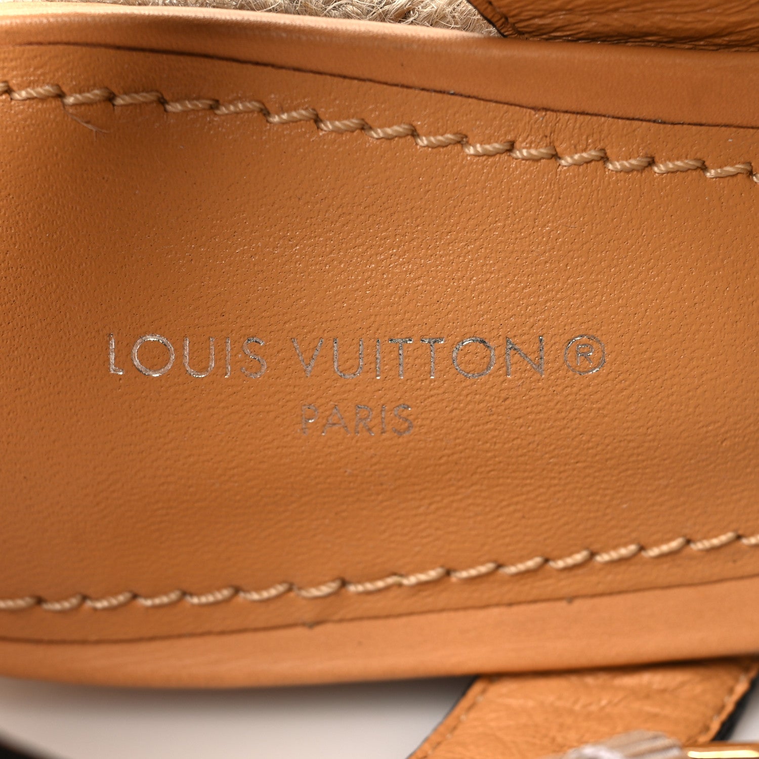 Louis Vuitton Calfskin Monogram Espadrille Wedge Sandals 38.5 Brown 8 of 9
