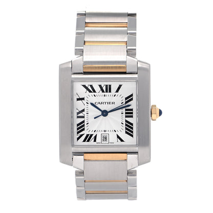 Cartier Stainless Steel 18K Yellow Gold 28mm Tank Francaise Automatic Watch 1 of 4