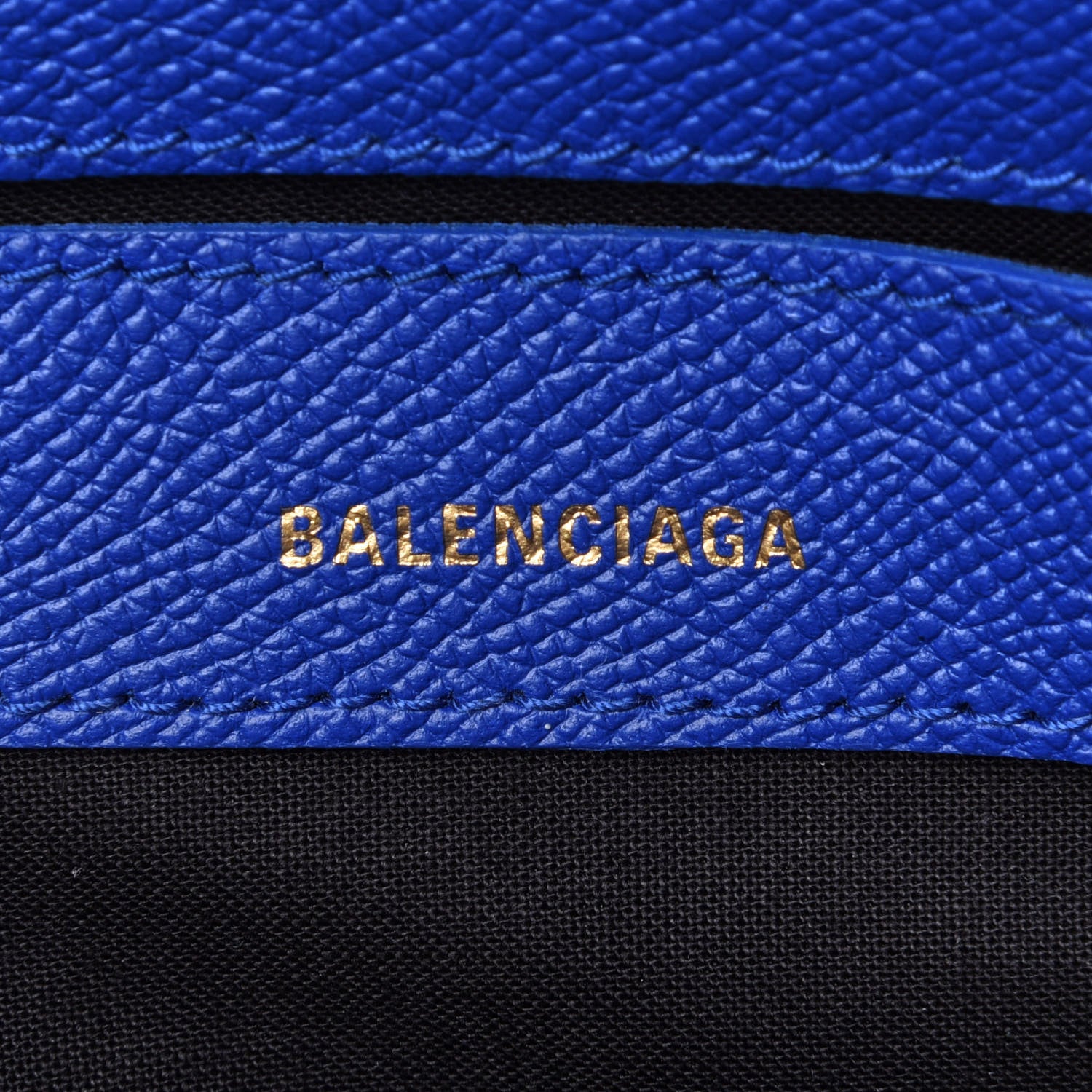 Balenciaga Signature Grained Calfskin Logo XXS Ville Top Handle Bag Bleu Roi White 6 of 10