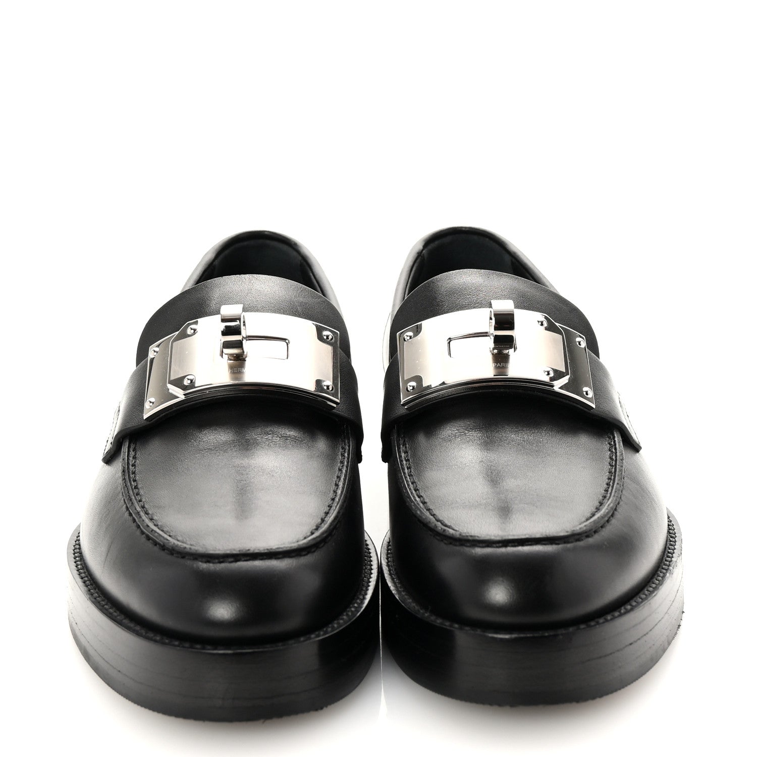 Hermes Calfskin Womens Hot Loafer 36.5 Black 3 of 9