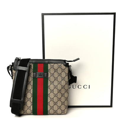 Gucci GG Supreme Monogram Web Messenger Bag Black 12 of 12