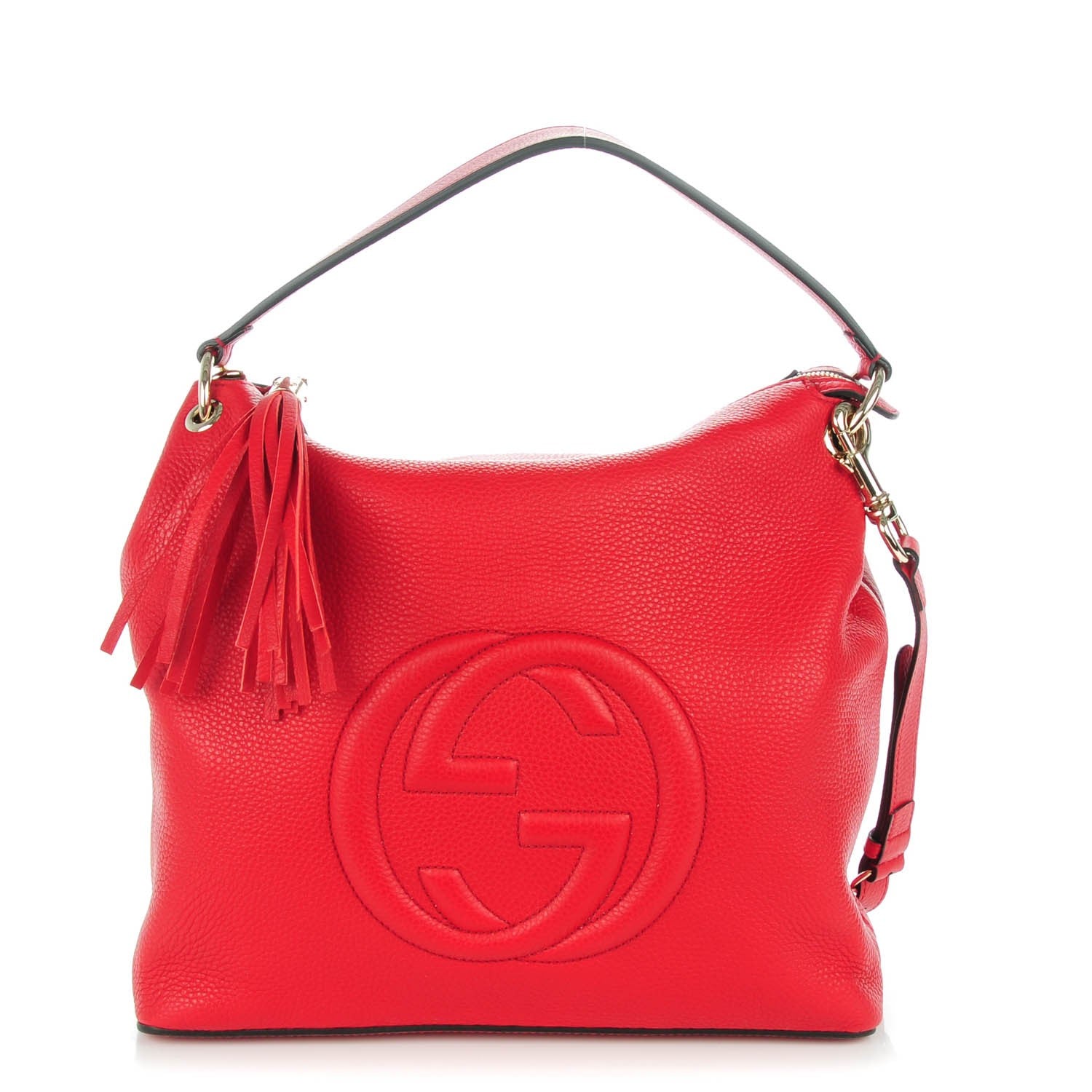 Gucci Pebbled Calfskin Large Soho Hobo Tabasco Red 1 of 7