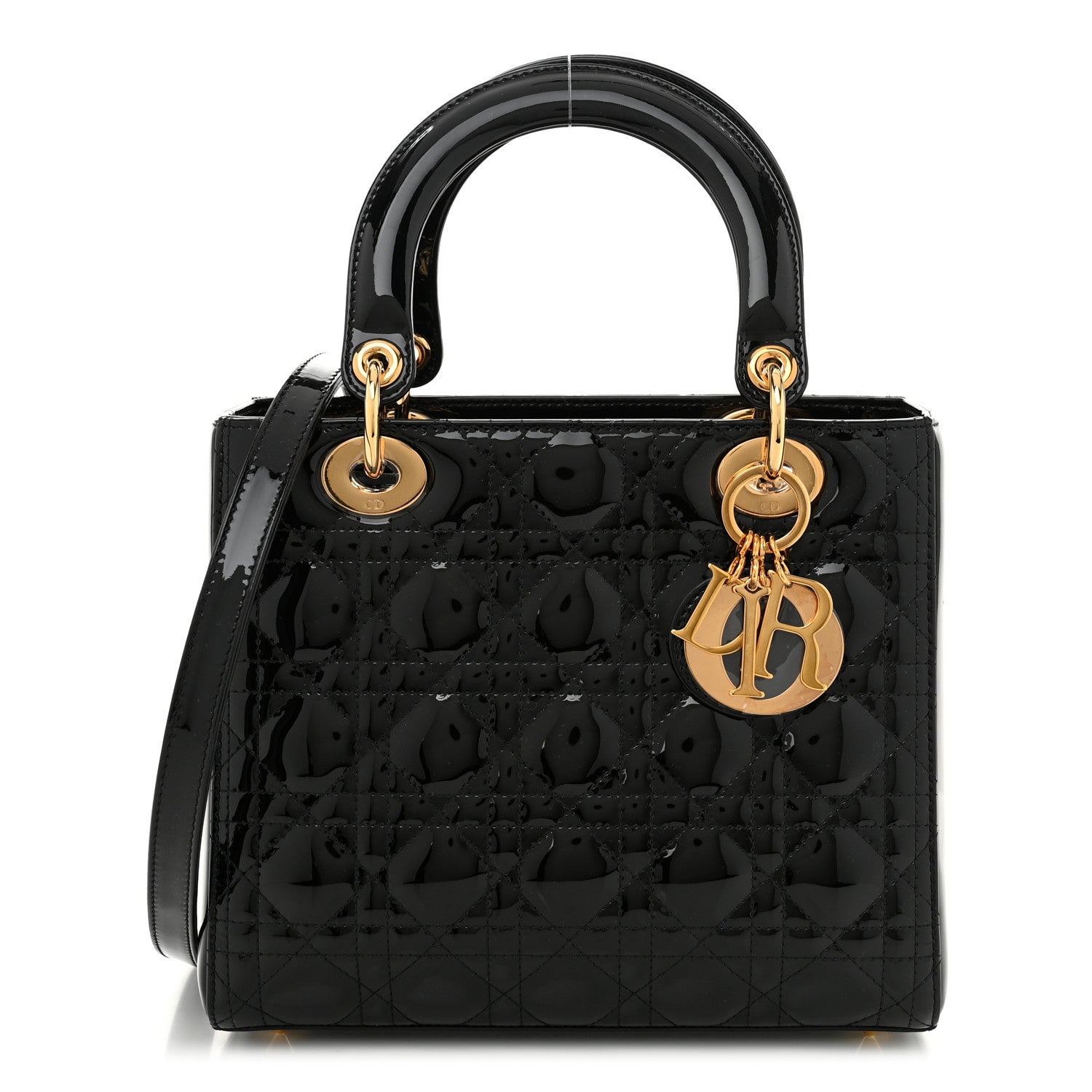 Christian Dior Patent Cannage Medium Lady Dior Black 1 of 11