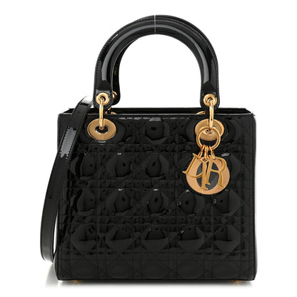 Christian Dior Patent Cannage Medium Lady Dior Black 1 of 11