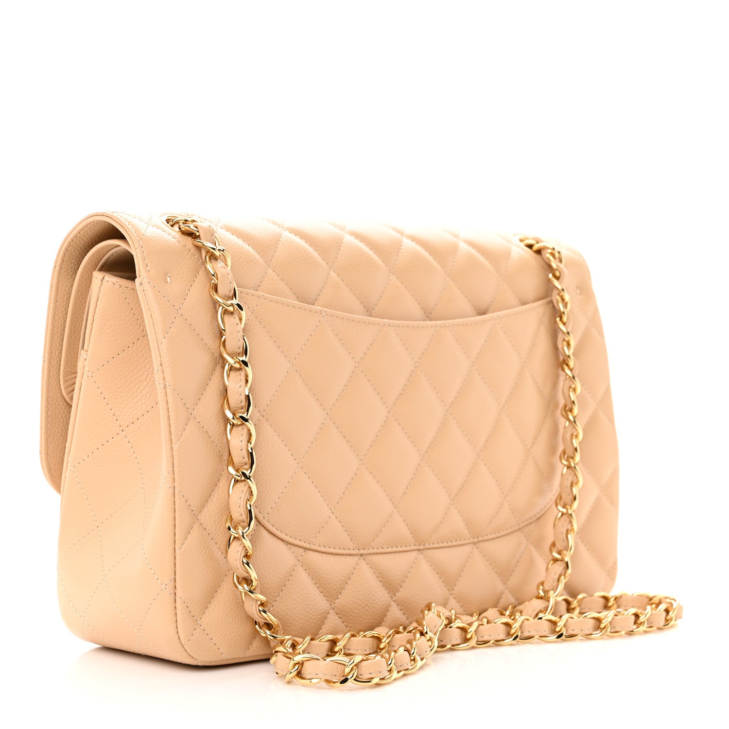 Chanel Caviar Quilted Jumbo Double Flap Light Beige 3 of 11