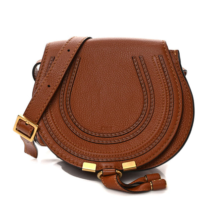 Chloe Grained Calfskin Small Marcie Saddle Bag Tan 1 of 9