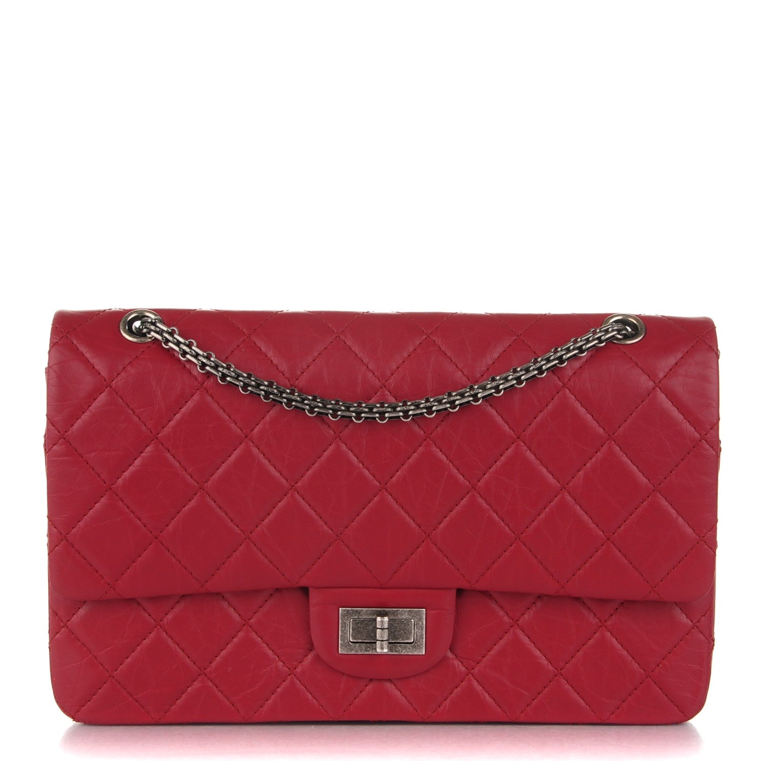 Chanel Aged Calfskin Quilted 2.55 Reissue 227 Flap Red 1 of 7