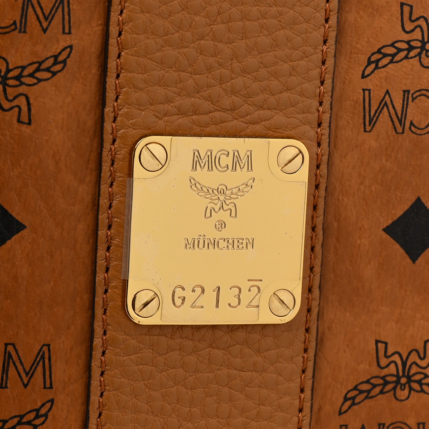 MCM Visetos Medium Liz Reversible Shopper Tote Cognac 1488615