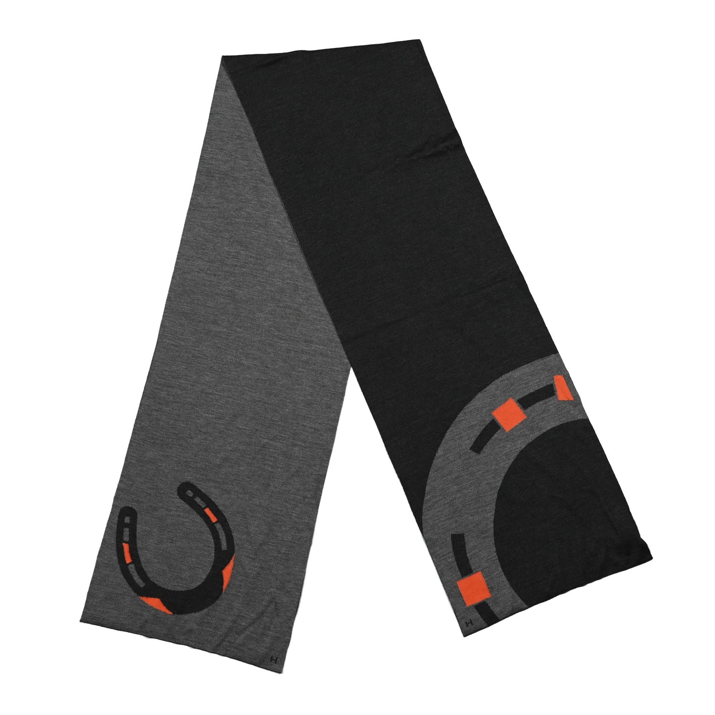 Cashmere Silk Aller-Retour Too Lucky Muffler Anthracite Gris Moyen Orange