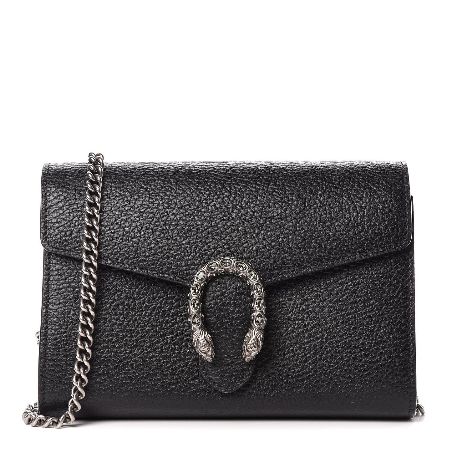Calfskin Mini Dionysus Chain Wallet Black