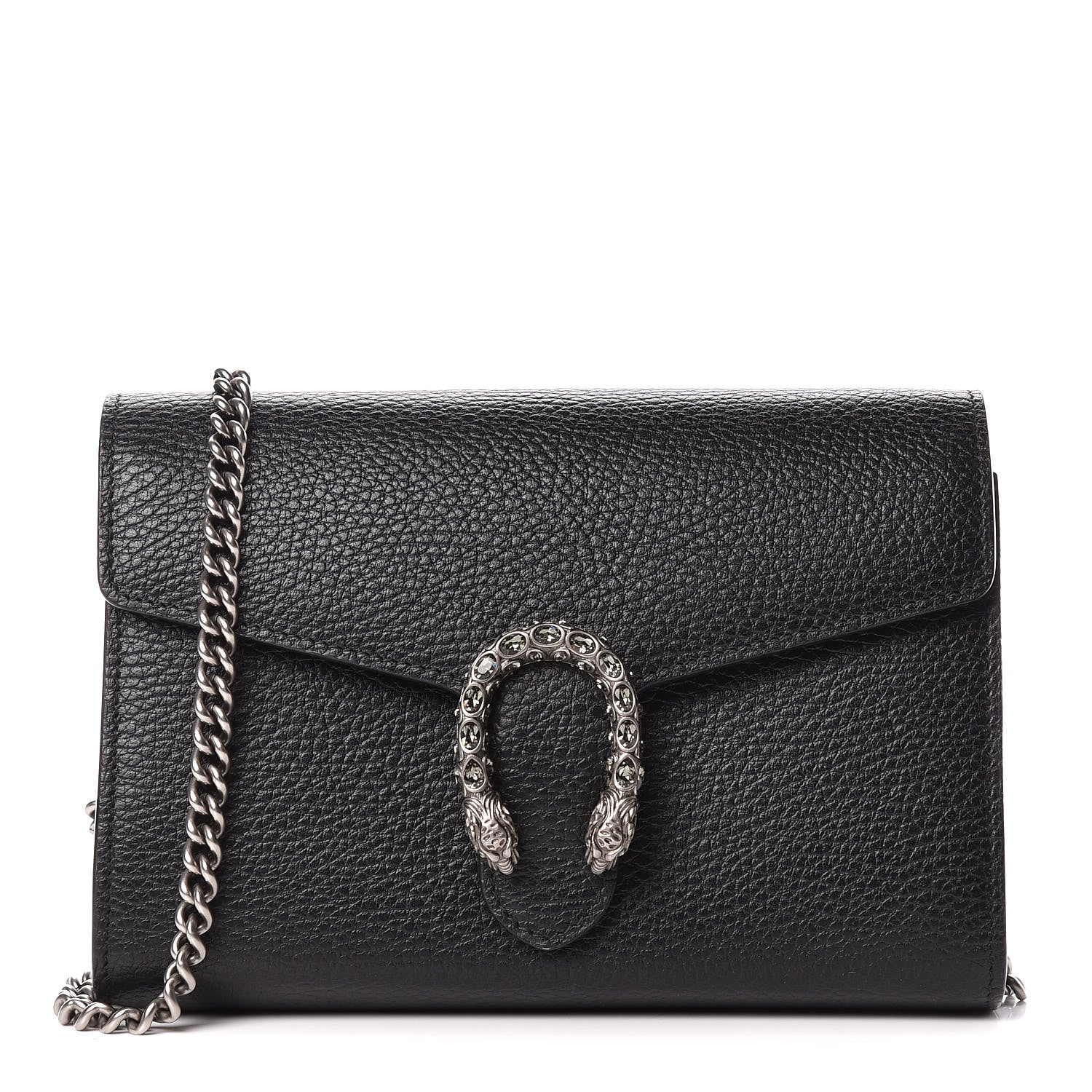 Gucci Calfskin Mini Dionysus Chain Wallet Black 1 of 11
