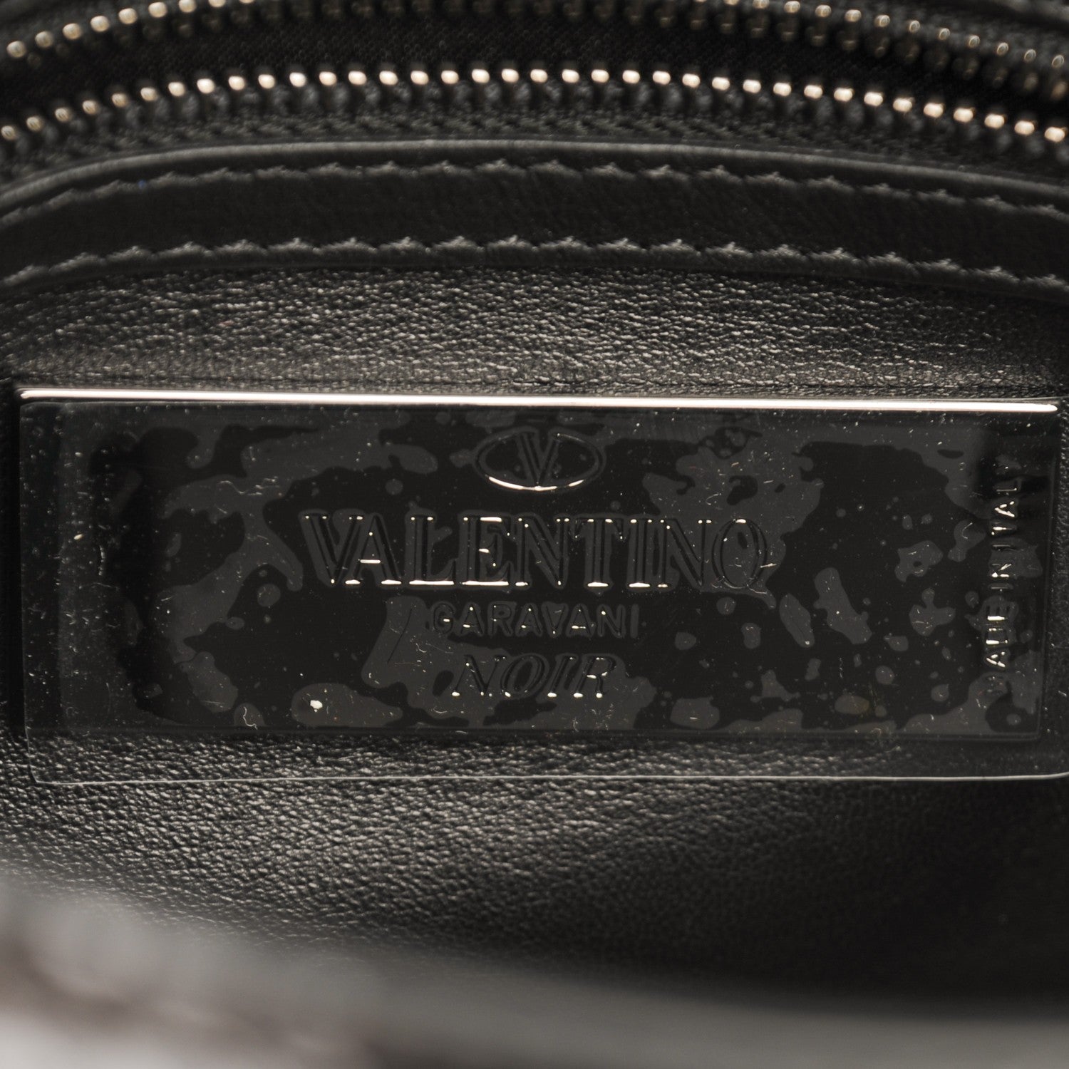 Valentino Garavani Calfskin Calf Hair Snakeskin Small My Rockstud Frame Bag Black 6 of 6