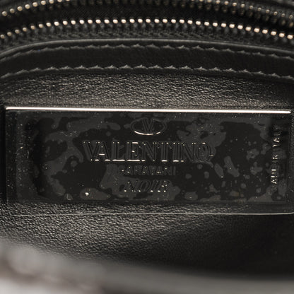 Valentino Garavani Calfskin Calf Hair Snakeskin Small My Rockstud Frame Bag Black 6 of 6