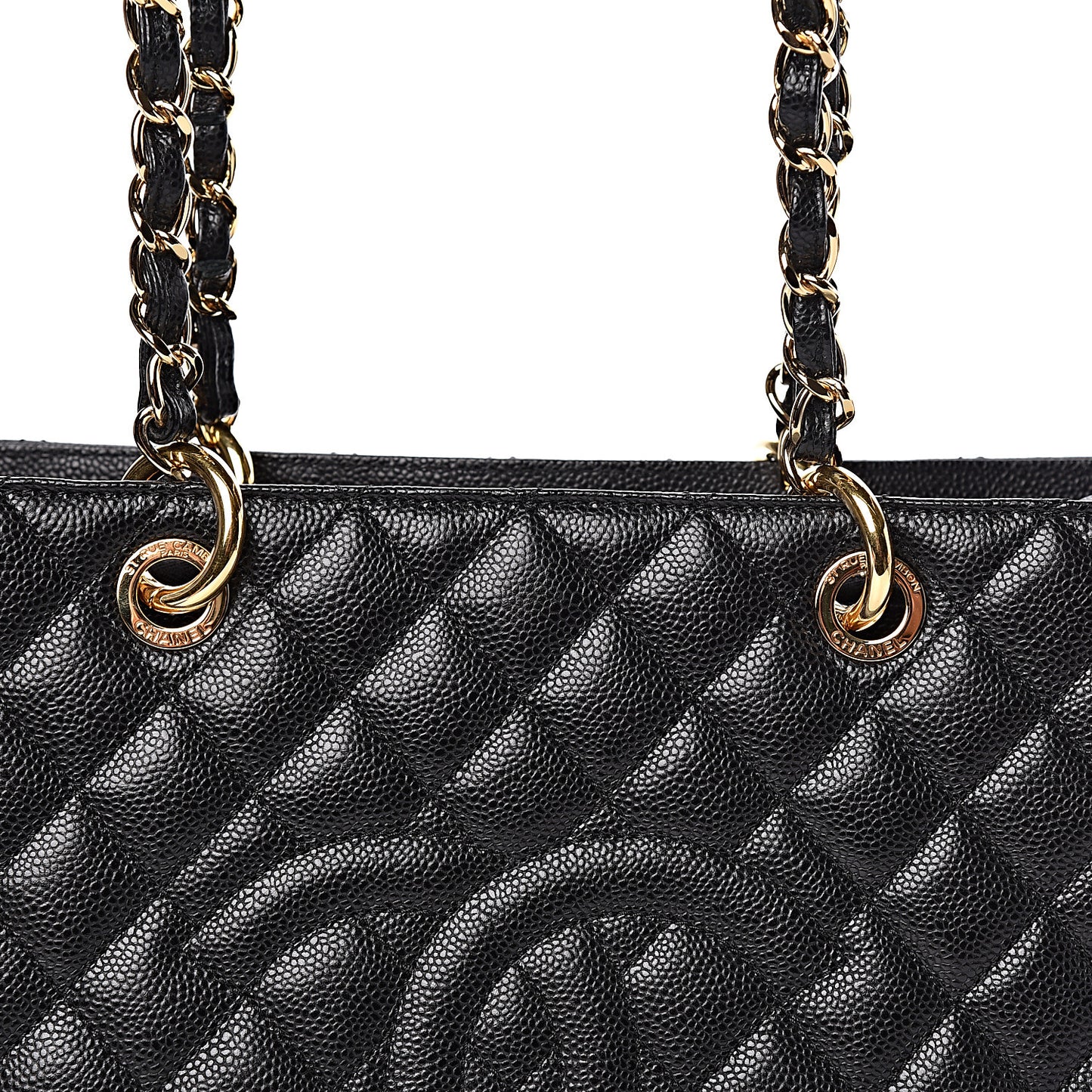 Caviar Quilted Grand Shopping Tote GST Black