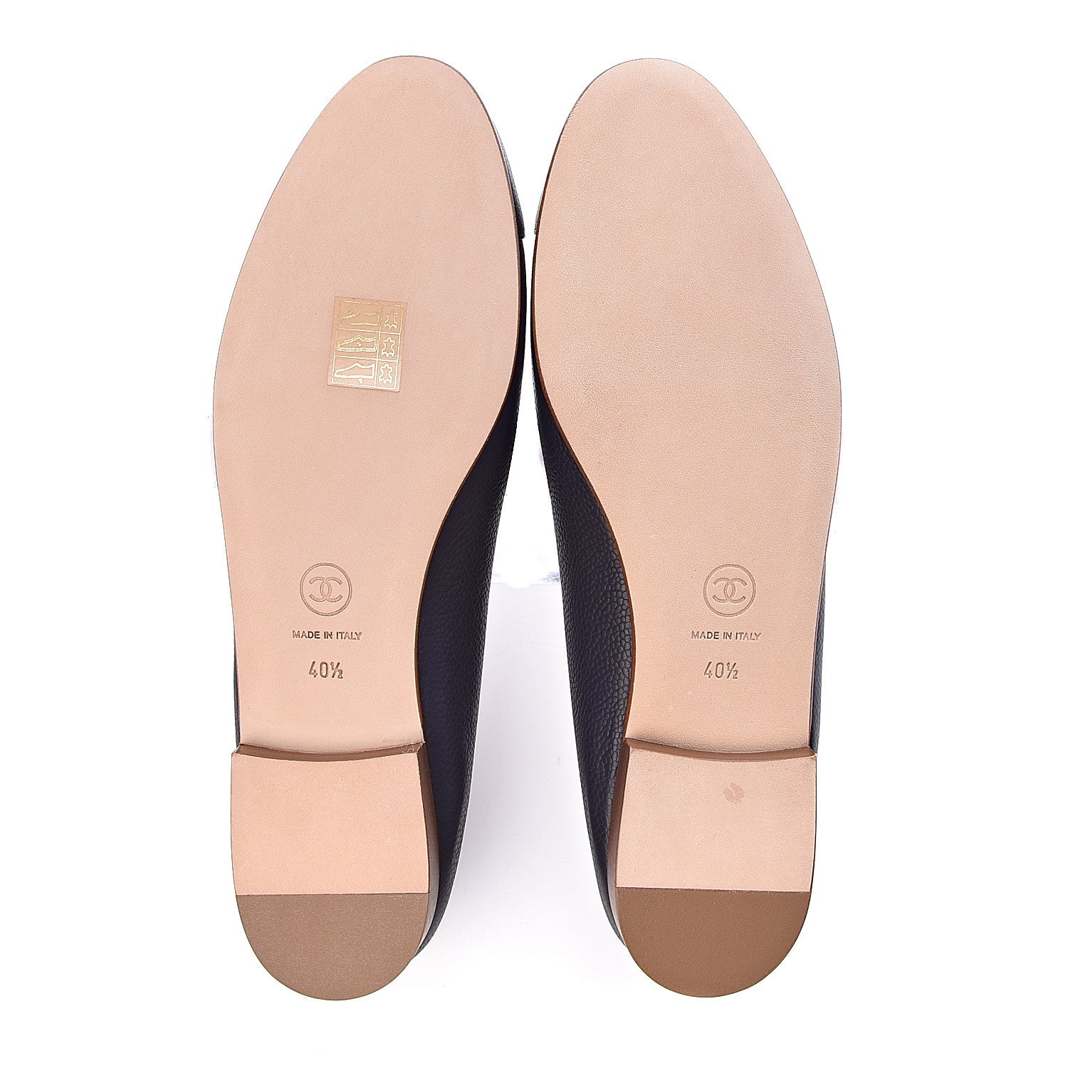 Chanel Caviar CC Cap Toe Ballerina Flats 40.5 Marine 5 of 10