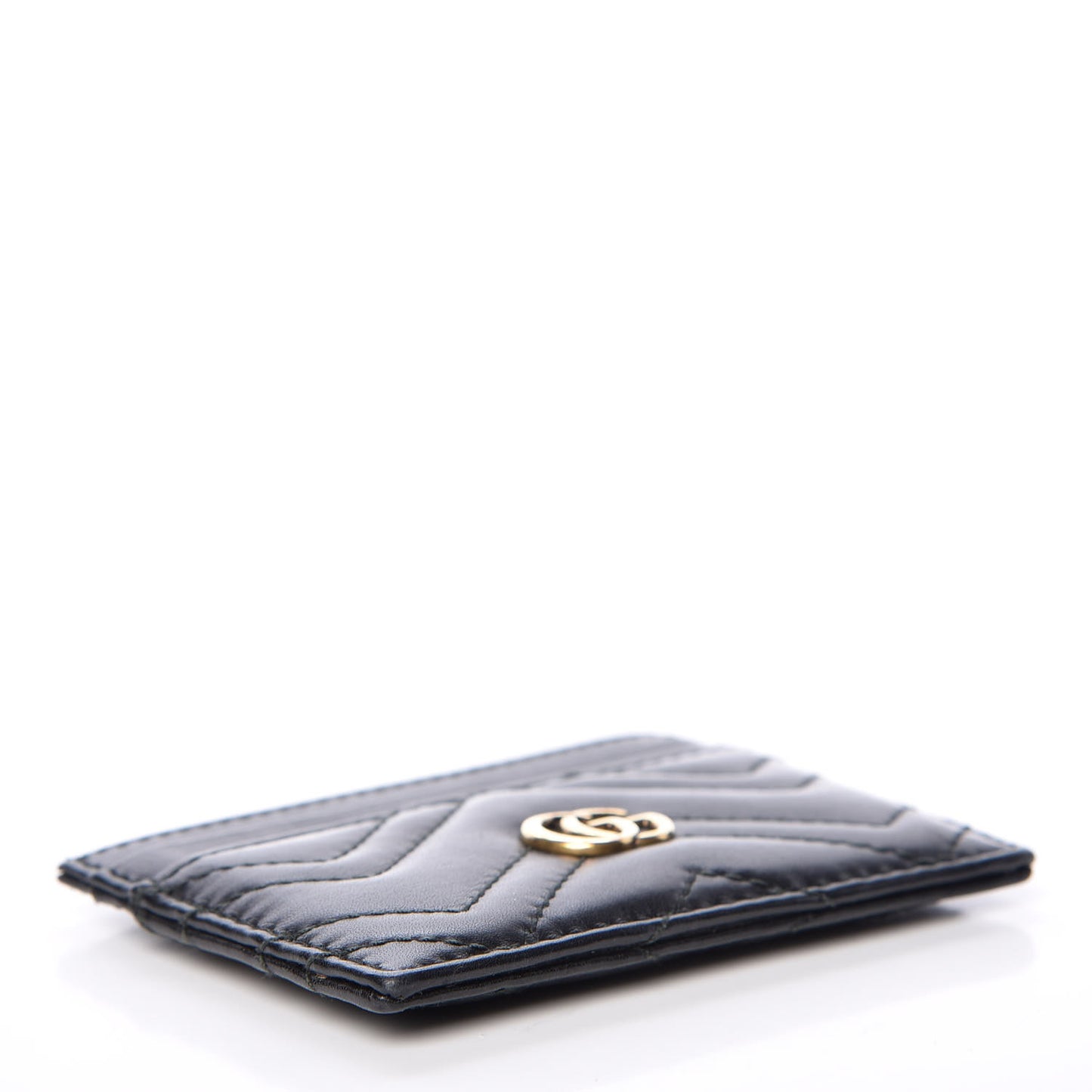 Calfskin Matelasse GG Marmont Card Holder Black