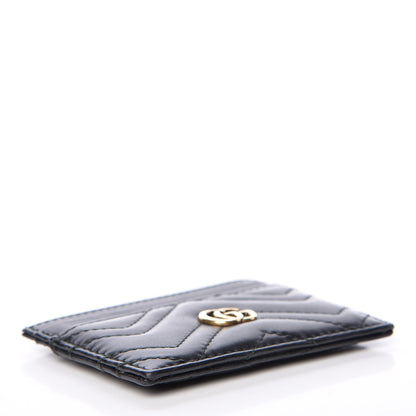 Gucci Calfskin Matelasse GG Marmont Card Holder Black 4 of 9