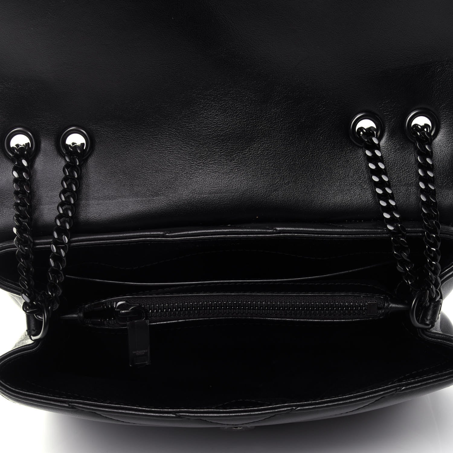 Saint Laurent Calfskin Y Quilted Monogram Small Loulou Chain Satchel Black 3 of 4
