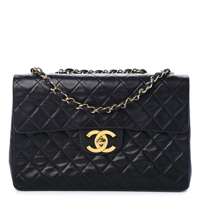 Chanel Lambskin Quilted XL Jumbo Single Flap Black 1 of 5