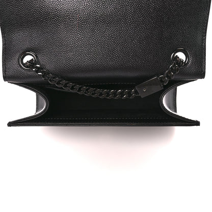 Saint Laurent Grain De Poudre Small Monogram Monochrome Kate Satchel Black 5 of 11