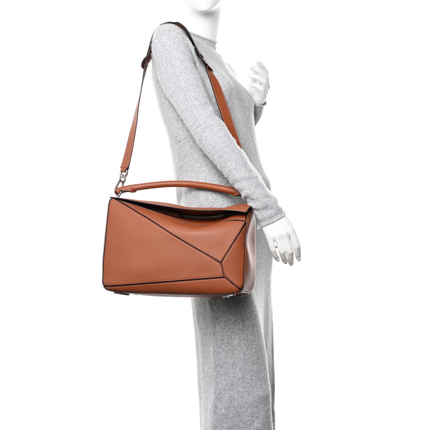 Loewe Calfskin Large Puzzle Bag Tan 2 of 9