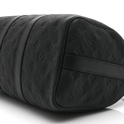 Louis Vuitton Monogram Taurillon Keepall Bandouliere 35 Black 9 of 9