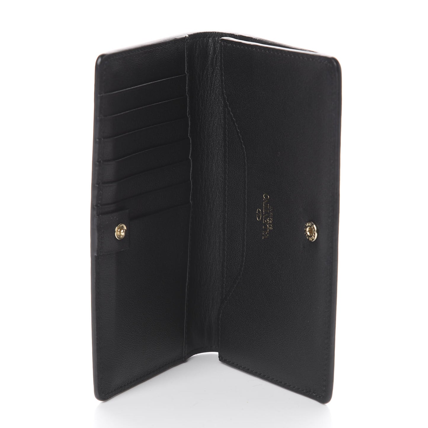 Vitello Rockstud Flap Wallet Black