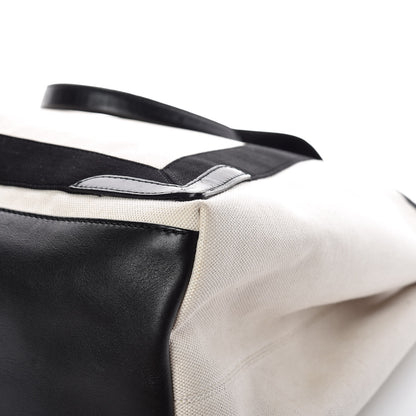 Balenciaga Cotton Canvas Calfskin M Navy Cabas Natural Black 11 of 15