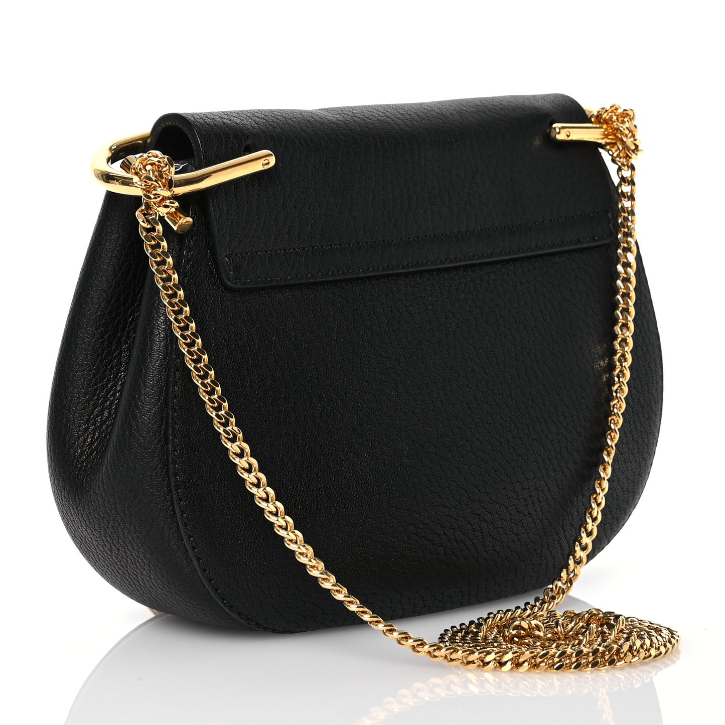 Goatskin Mini Drew Shoulder Bag Black